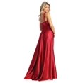 thumbnail image 2 of Womens Burgundy Formal Evening Long Scoop Neck Spaghetti Strap A-Line Plus Size Dress, 2 of 5
