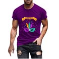 thumbnail image 2 of Qertyioot Été Regular Fit Top Homme Col Rond Carnaval Imprimé Casual Manches Courtes, 2 of 3
