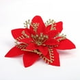thumbnail image 6 of 6 Pcs Artificial Poinsettia Christmas Flowers with Clips and Stems Glitter Christmas Tree Ornaments for Xmas Wreath Wedding，Restaurant Decoration, 6 of 9