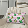 thumbnail image 4 of Plush Throw Pillow Covers, Cute Avocado Pink Stripe Pillow Cases with Invisible Zipper, Breathable Microfiber Pillow Cases Standard Size for Sleeping Bedroom Sofa Living Room 16x24, 4 of 5