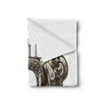 thumbnail image 2 of Steampunk Soft Flannel Fleece Blanket, Vintage Sewing Machine Hand-Drawn Sketch Antique Nostalgic Object Print, Cozy Plush for Indoor and Outdoor Use, 60" x 80", Dark Brown and Ivory, by Ambesonne, 2 of 5