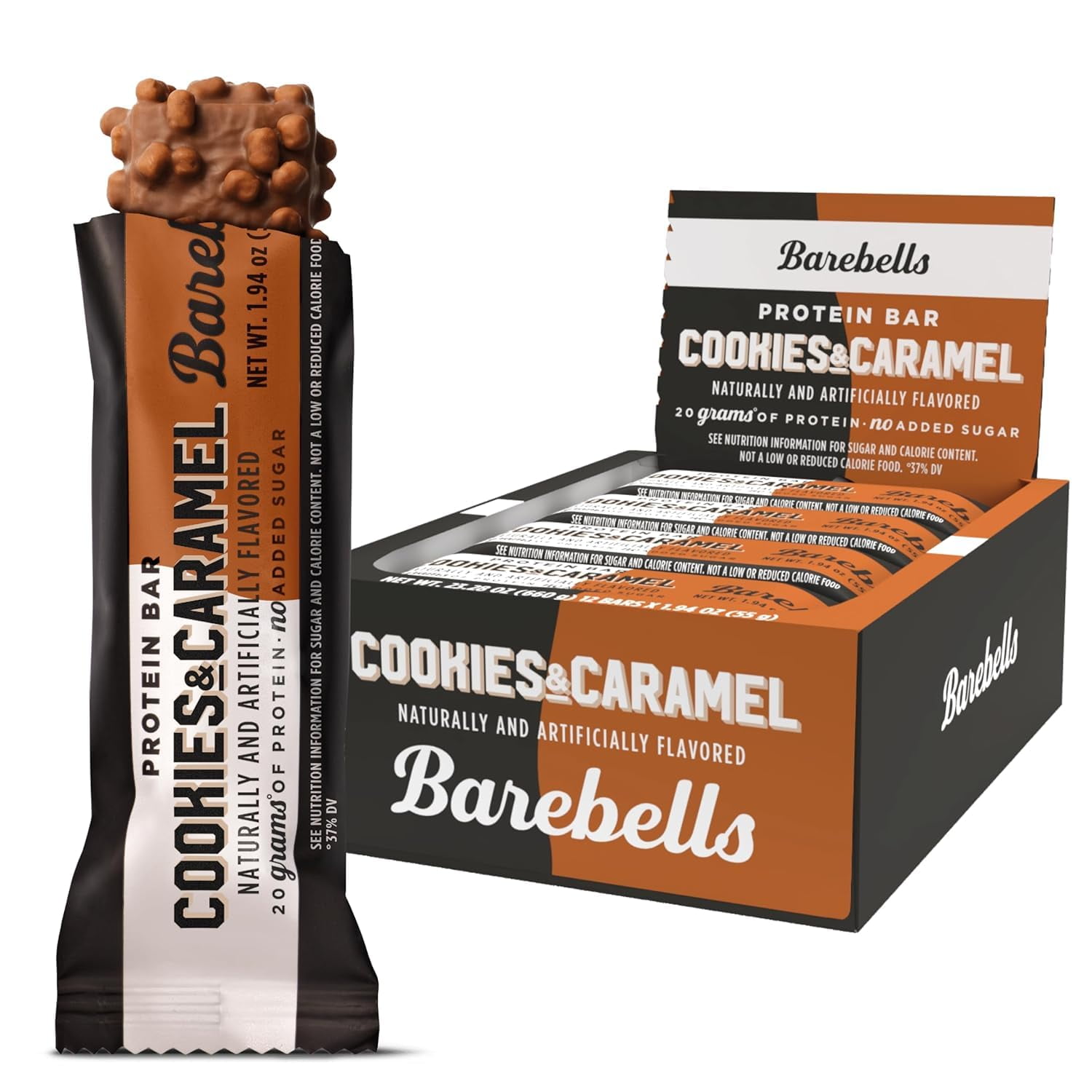 【12本】Barebells キャラメルチョコ プロテインバー Barebells Protein Bars Cookies & Caramel 12ct, 20g High Protein