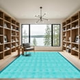 thumbnail image 2 of ODIKA 4'x6' Machine Washable Non-Slip Area Rug, Geometric Turquoise High Traffic Rug, Blue, 1033484, 2 of 5