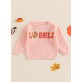 thumbnail image 2 of Suealasg Infant Baby Boy Girl Knit Sweater Thanksgiving Clothes Long Sleeve Turkey Embroidery Chunky Pullover Sweater 6M 1T 2T 3T Toddler Warm Fall Winter Sweater Top, 2 of 7