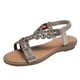 thumbnail image 2 of Sandalias planas bohemias para mujer Playa con diamantes, Sandalias de diamantes con correa de tacón bajo Wmkox8yii shjk921, 2 of 9