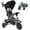 Noir, variante sur Qaba Tricycle 6 en 1 pour Tout-Petits de 1 à 5 Ans avec Poignée de Poussée, Rose
