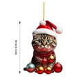 thumbnail image 3 of 2Pcs Cat Ornaments for Christmas Tree,2025 Shatterproof Christmas Ornaments,Funny Hanging Christmas Decoration for Indoor Home/Party/Mantel, 3 of 3
