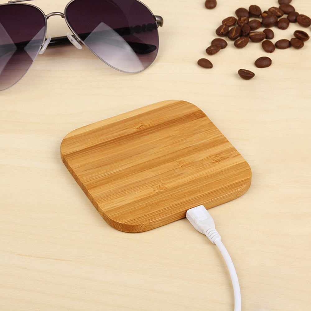 Weloille 10W Slim Wood Wireless Charger Pad, Fast Charging Qi-Compatible for Samsung Note 9, iPhone, Android Devices