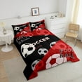 thumbnail image 4 of Erosebridal Soccer Comforter Set King Size Football Games Bedding Set Red Comforter Sports Theme Quilt Set, 4 of 7