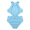 thumbnail image 4 of inhzoy Gymnastic Leotards for Girls One-Piece Cutout Side Ballet Dancewear Activewear Sky_Blue 8, 4 of 7