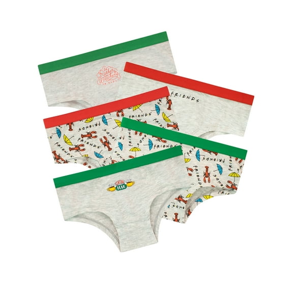 Friends Girls Underwear 5 Pack Grey Sizes 8 - 14