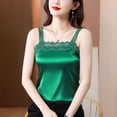 thumbnail image 4 of Tbopshirt Lace Camisole Tank Tops for Women Silk Square Neck Sleeveless Casual Fashion Solid Color Summer Pullover,3XL, 4 of 5