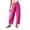 Hot Pink, variant on Women Pants Fashion Wide-Leg Solid Long Breathable Lounge High Waisted Pants Comfy Cotton Linen Fabric Skin-Friendly Wide-Leg Women Trousers with Pockets