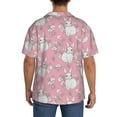 thumbnail image 3 of Sikiie Rabbit And Flower Men's Wrinkle Free Untucked Cuban Shirt Business Casual Button Down Shirts Short Sleeve ShirtLarge, 3 of 5