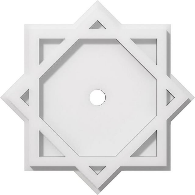 Ekena Millwork CMP12AL-01000 12 in. OD x 1 in. ID Square Axel Architectural Grade PVC Contemporary Ceiling Medallion