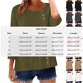 thumbnail image 3 of Womens Cotton Linen 3/4 Sleeve Crewneck Scoop Neck Button Decor Blouses Lightweight Gauze Tunic Tops Loose Fit Spring Summer Casual Office Beach Blouses, 3 of 9