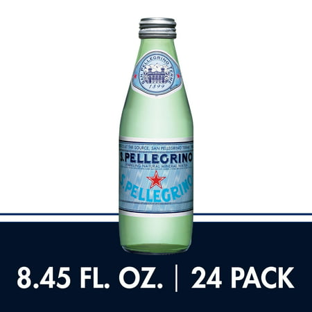 S.Pellegrino Sparkling Natural Mineral Water, 8.45 fl oz. Glass Bottles (24 (The Best Sparkling Water)