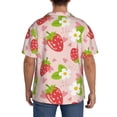 thumbnail image 5 of Wukai Strawberry Floral Men's Casual Short-Sleeve Button Down Shirt - Lightweight Summer Dress Shirt for Daily Wear-X-Large, 5 of 7