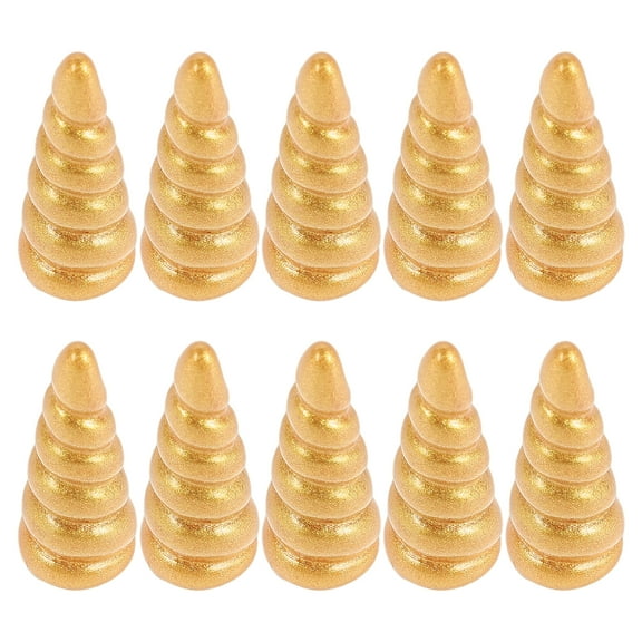 10Pcs Golden Resin Unicorn Horn Decorations for Party DIY Headband Hair Clips Accessories