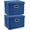 Classic Blue, variant on Collapsible Storage Bins With Lids, Large Fabric Storage Boxes - 2 Pack - Aqua Deep