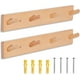 thumbnail image 1 of 2 percheros de madera para entrada, 4 clavijas, para colgar abrigos y chaquetas. También sirve como perchero de pared para cocina o baño, ideal para ropa y toallas., 1 of 7