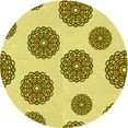 thumbnail image 1 of Ahgly Company Indoor Round Patterned Dark Yellow Green Area Rugs, 5' Round, 1 of 6