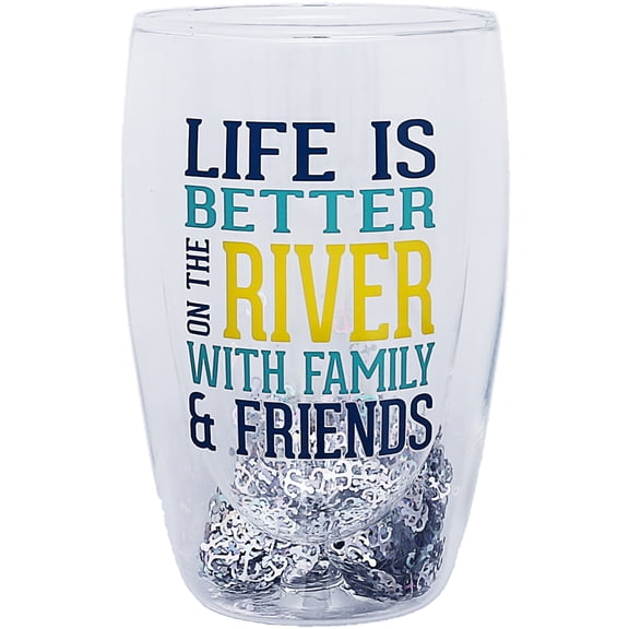 On the River - 14 oz Double-Walled Glass