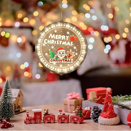 

Ranliy Christmas Decorative Lights Led Suction Cup Lights Trendy Ambiance Setup Hanging Ornaments Glowing Battery-Operated Night Lights.