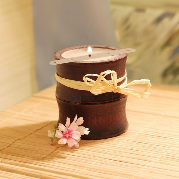 Hemobllo 50pcs Candle Wick Holder Wooden Light Yellow Fivehole Design for Candle Crafting