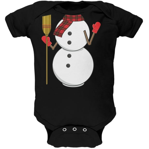 Snowman Body Costume Black Baby One Piece - 0-3 months