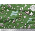 thumbnail image 2 of Soimoi Green Cotton Voile Fabric Wedding Invitation Party Print Fabric by the Yard 56 Inch Wide, 2 of 3