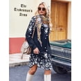 thumbnail image 6 of Zeagoo Fall A Line Dress for Women Long Sleeve Casual Printed Dresses V Neck Tunic Boho Dress, 6 of 6