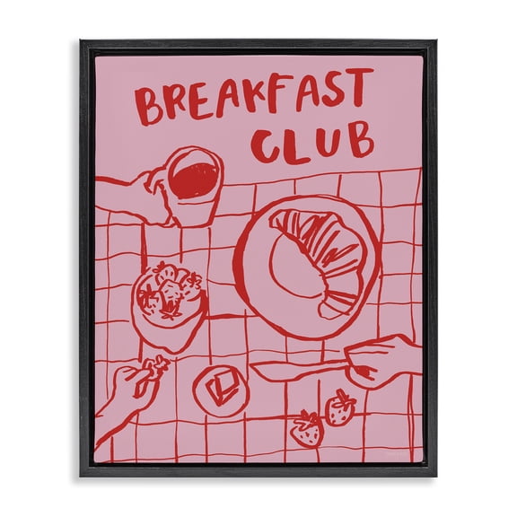 Stupell Industries Bohemian Breakfast Club Doodles Black Floating Frame Canvas Art, 17 x 21, by Jenaya Jackson