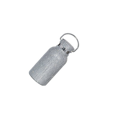 

Gratying 350/500/600/750ml Glitter Vacuum Flask Insulated Rhinestone Straight Cup Coffee Tea Bottle Stainless Steel Kettle Banquet Car Silver/350ml