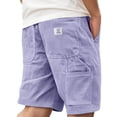 thumbnail image 3 of Men’s Corduroy Shorts Retro Multi Pocket Embroidered Logo Casual Bottoms, 3 of 6