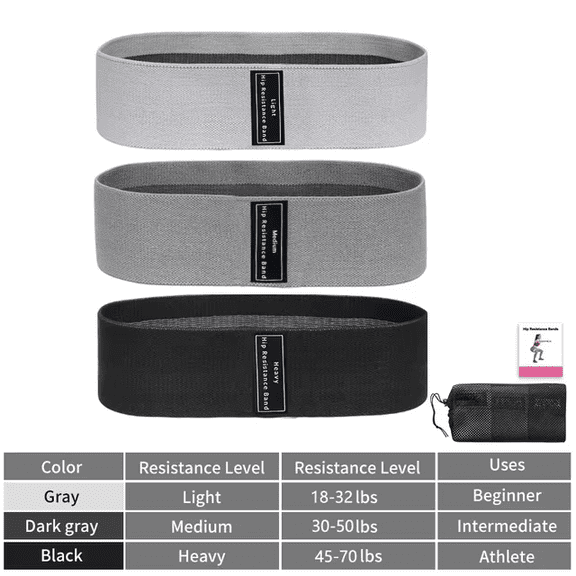 Fabric Resistance Hip Bands Pink Elastic Workout Loop Bands Glute Thigh Trainer Squat Exercise Straps for Yoga Home Gym Fitness
