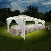 COBIZI 10x30 Party Canopy Tent with 8 Removable Sidewalls, Waterproof Outdoor Shelter for Weddings and Events, White