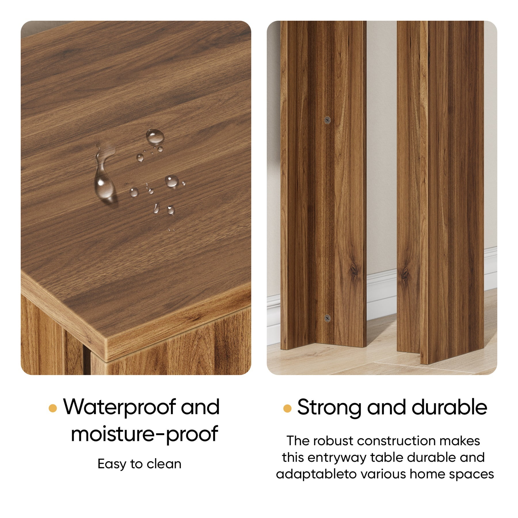 Hommoo 62.99" Extra-long Entryway Table, Farmhouse Sofa Table, Console Table, Hallway Table, Walnut
