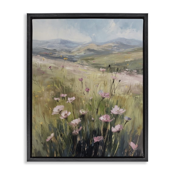 Stupell Industries Wild Shrubs in Pasture Black Framed Floater Canvas Wall Art, design by Svetlana Aleynikova
