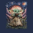 thumbnail image 2 of Men's Star Wars: The Mandalorian The Child Starry Night  Graphic Tee Navy Blue Heather Large, 2 of 4