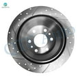 thumbnail image 3 of Set of 8 Front 303mm Drilled Slotted Brake Disc Rotors-Wheel Hub Bearing Assembly-Ceramic Brake Pad Kit For 2000-2005 Chevrolet Impala Front D818 7693, 3 of 10