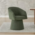 thumbnail image 2 of Swivel Dining Chair Set of 2, Modern Upholstered Dining Room Chairs Set for Kitchen Island, Fabric in Green, 2 of 15