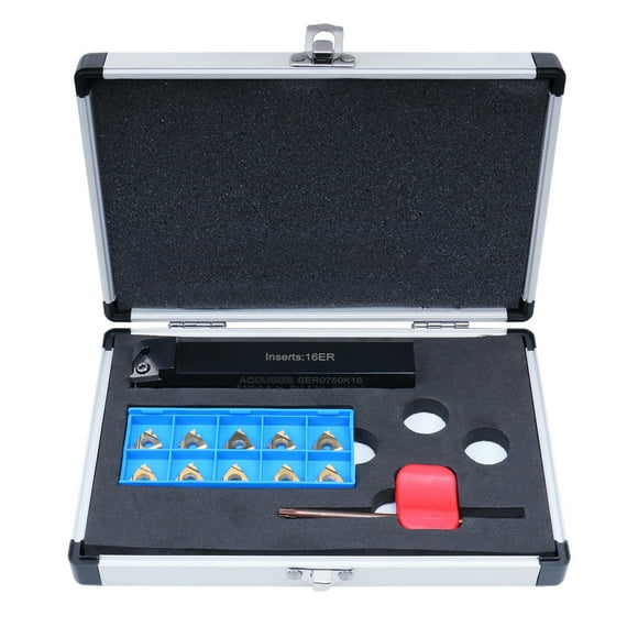 Accusize - 3/4" Shank Indexable Thread Tool Set, 12ps UN External Thread Right, #0028-0283
