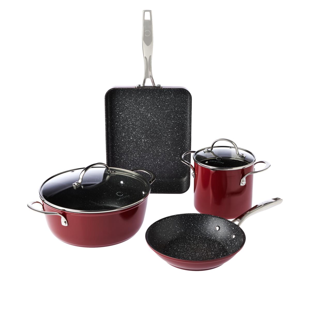 Curtis Stone 6piece DuraPan Nonstick Cookware Set Open Box