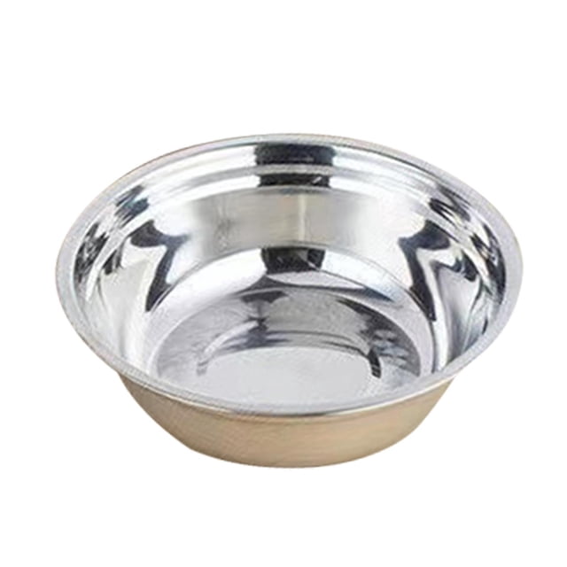 Ramiter Thickened Stainless Steel Basin Multifunctional For Soup Vegetables Rice Noodles Baking Beating Eggs Plate Mats for Dining Table Circle