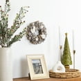 thumbnail image 2 of Northlight Glittered White Roses Winter Botanicals Artificial Christmas Wreath - 9.5" - Unlit, 2 of 6