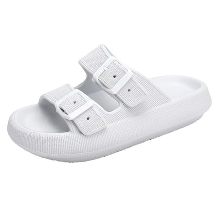 

Non-skid Thick-soled Cloud Sippers | PVC Pillow Sippers with Comfortable Cushioning | Double-buckle Shower Sandals Couple Sandals for Indoor and Outdoor