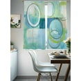 thumbnail image 4 of Abstract Art Street Art Circle Teal Retro Sheer Curtains 72 Inches Long 2 Panels Light Filtering Semi Sheer Window Curtains Drapes for Bedroom Living Room 52"x72", 4 of 7