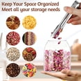 thumbnail image 3 of Glass Jar With Lid Ball Cork Glass Jar Food Storage Container Glass Canisters Decorative Organizer Bottle Canister Jar With Ball Wooden Lids For Grains, Nuts Spices Candies Cookies, Set of 3, 3 of 5