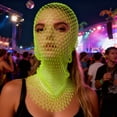 thumbnail image 4 of Visland Fishnet Hat Rhinestones Design Hollow Hooded Hat Breathable Elastic Fishnet Night Club Hat, 4 of 7